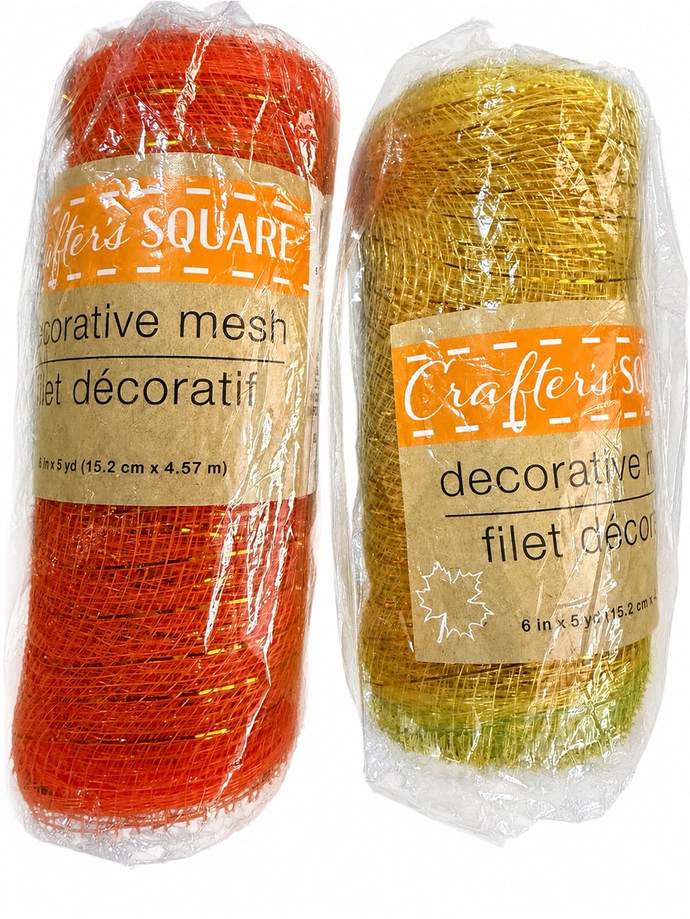 Crafter's Square Decorative Mesh Roll - Orange and Gold